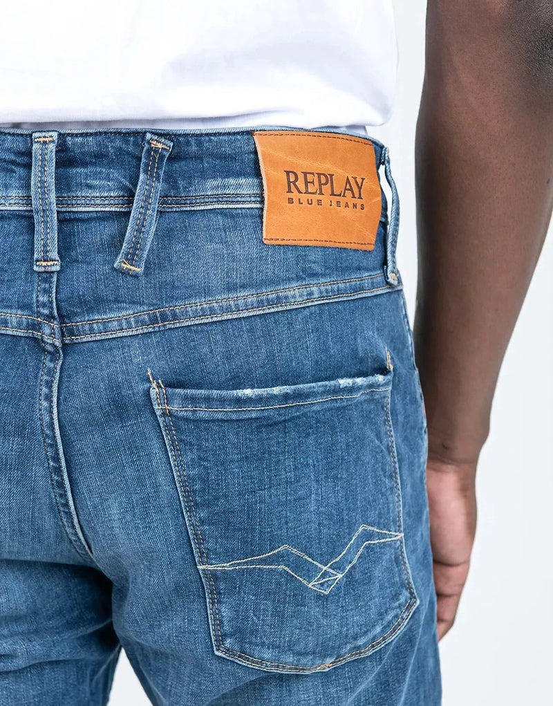 Replay 573 Eco Plus Men's Slim Mid Blue Sustainable Denim Jeans