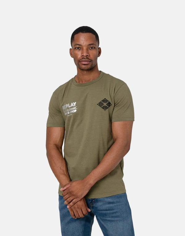 Replay Men's Biker Print Slim-Fit Graphic Tee: Road-Ready Style