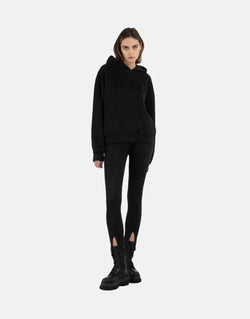 Replay Women's Bling Hooded Black Sweatshirt: Soft Cotton, Lurex, Micro Studs