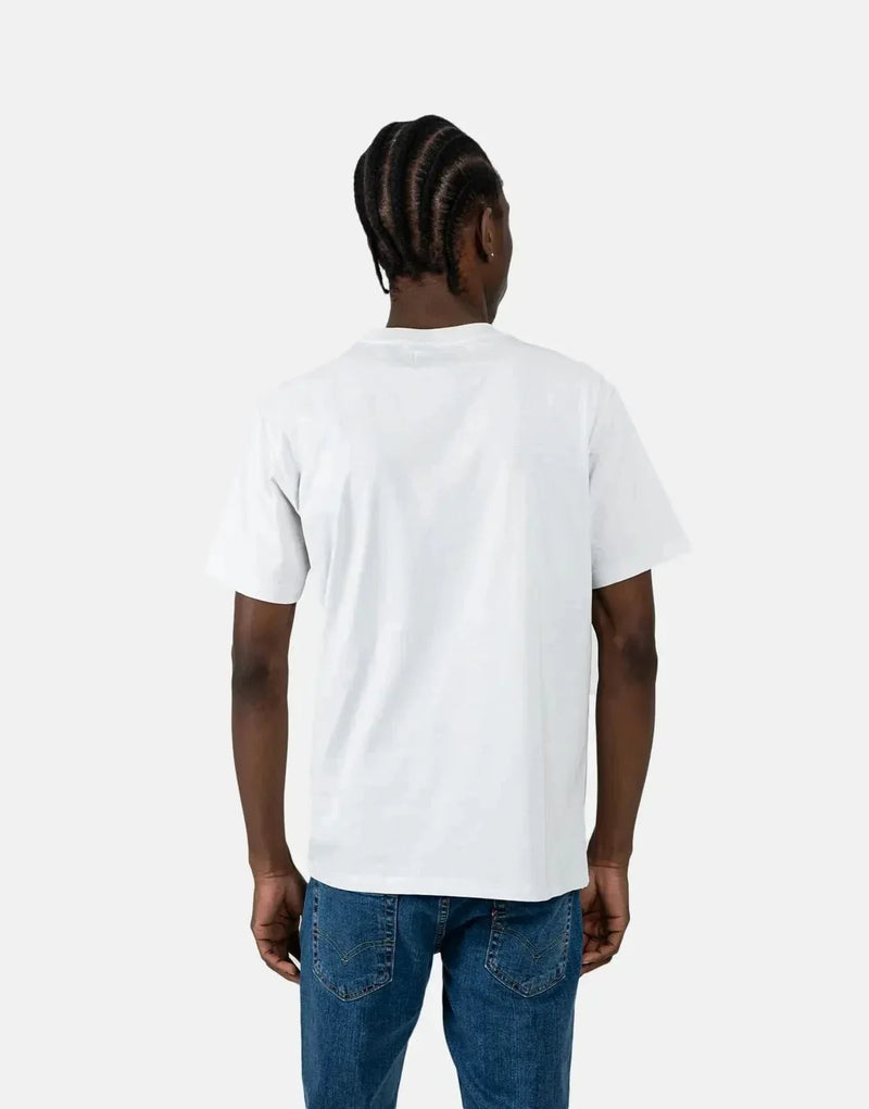 Replay Men's Soft White Cotton T-Shirt with Iconic Chest Logo Badge
