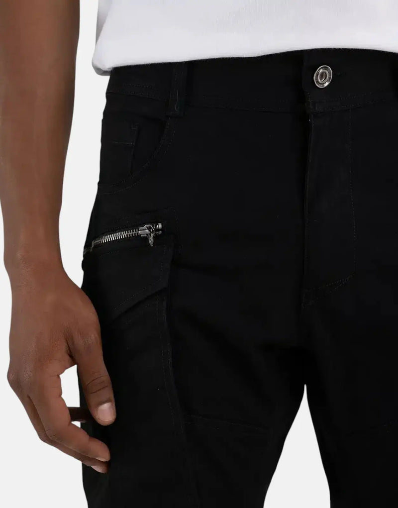 Durable Replay Men's Black Cargo Pants with Comfort Twill Stretch Fabric
