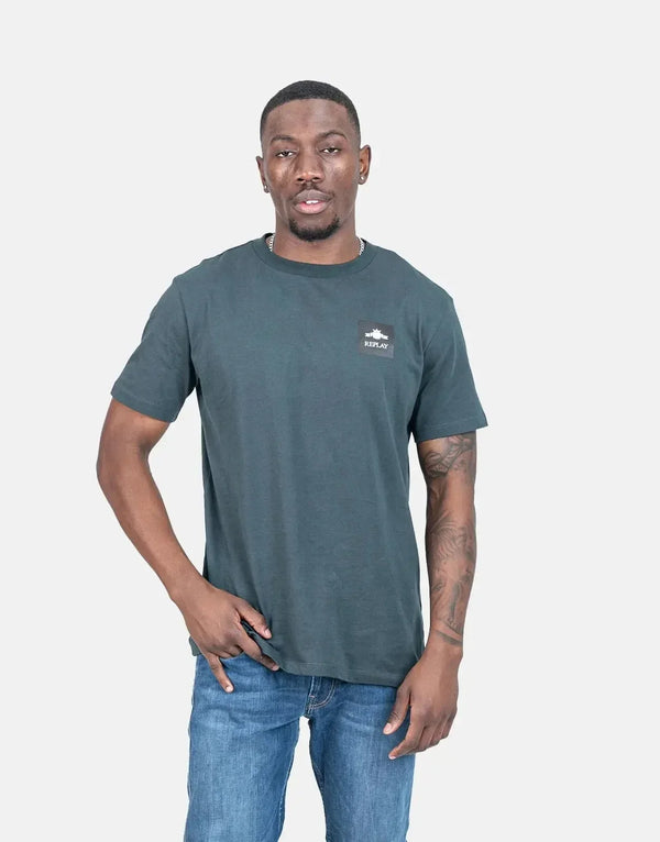 Replay Classic Small Logo Black Men's T-Shirt - Comfortable Cotton Blend