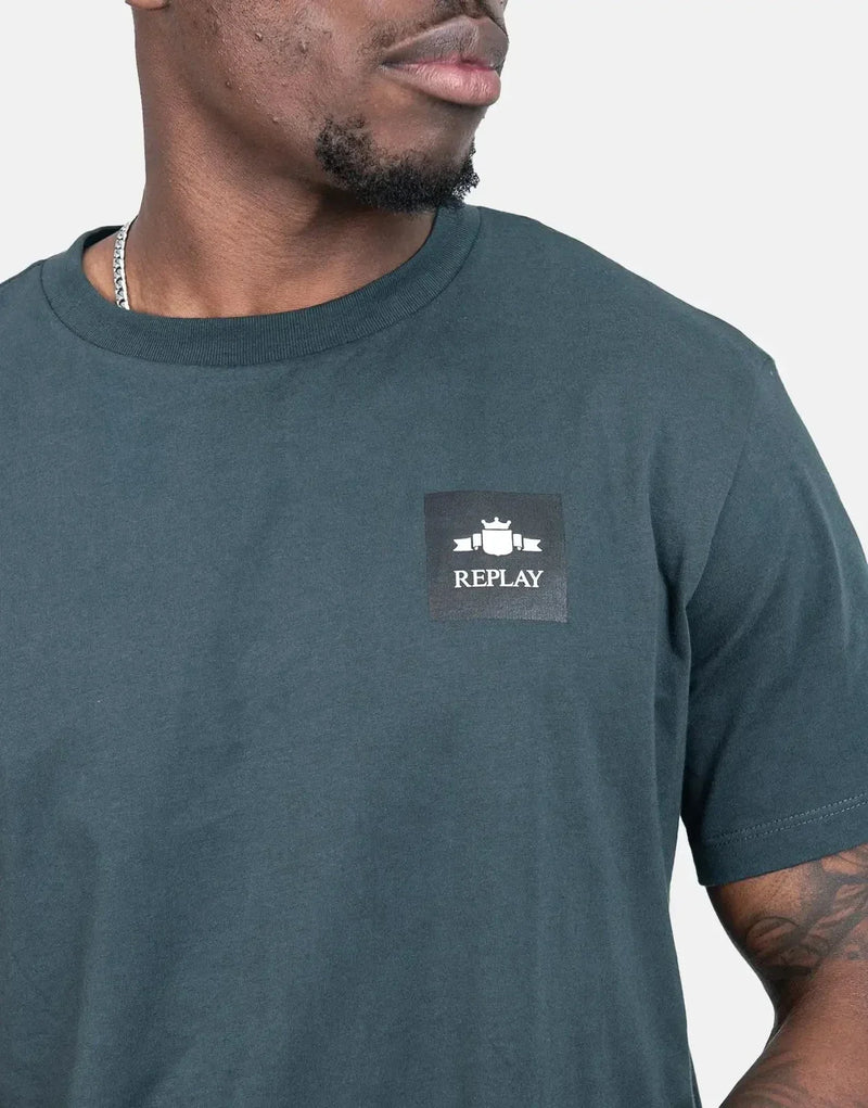 Replay Classic Small Logo Black Men's T-Shirt - Comfortable Cotton Blend