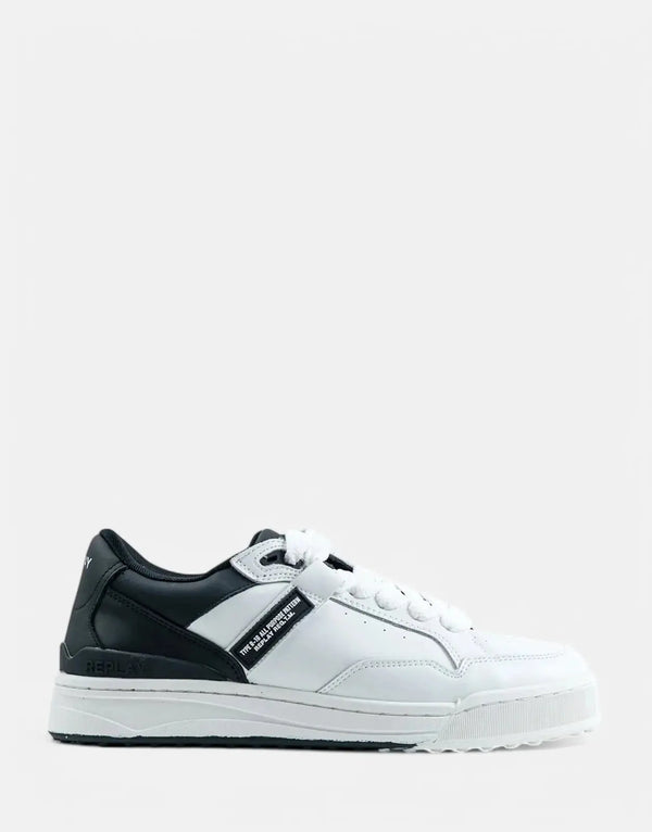Replay Cross Type L White Black Men's Casual Lifestyle Sneakers