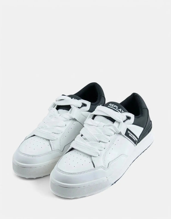 Replay Cross Type L White Black Men's Casual Lifestyle Sneakers