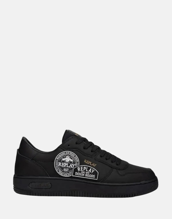 Replay Epic M Badges Black Sneakers: Stylish Comfort, Durable Design, Everyday Wear