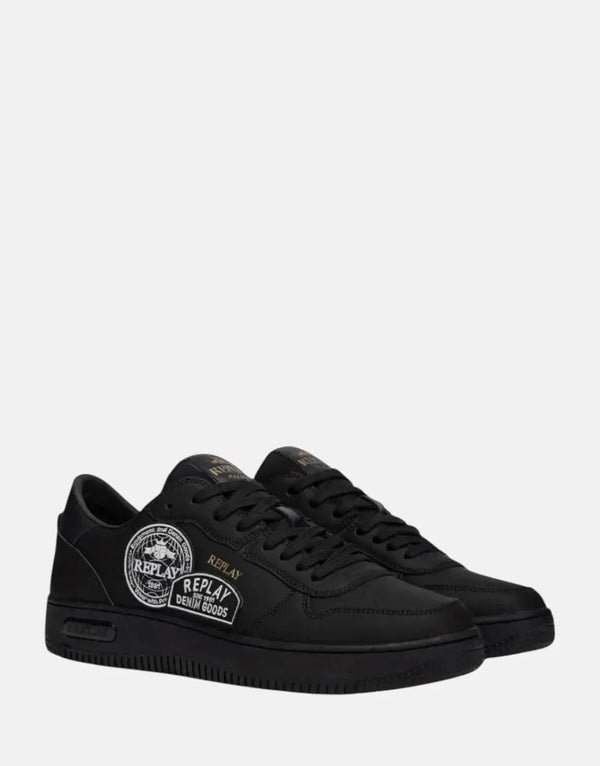Replay Epic M Badges Black Sneakers: Stylish Comfort, Durable Design, Everyday Wear