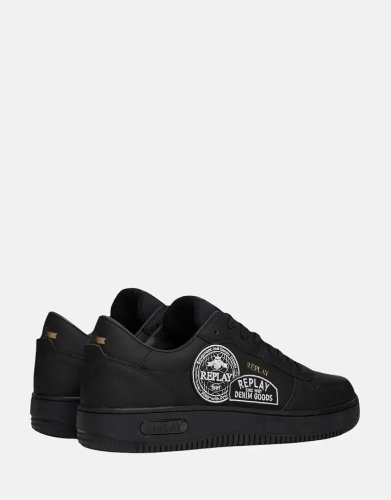 Replay Epic M Badges Black Sneakers: Stylish Comfort, Durable Design, Everyday Wear