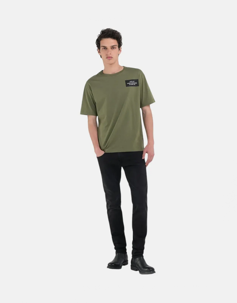 Replay Men's Green Equipment T-Shirt: Relaxed Fit, Pure Cotton, Bold Graphic Print