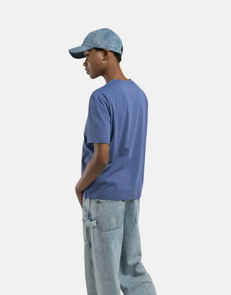 Replay Men's Faded Logo Cotton Jersey T-Shirt Classic Crew Neck Blue