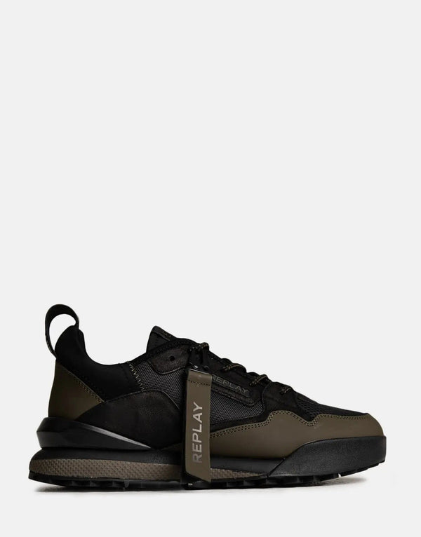 Replay Field 2 Rider Men's Black Military Green Durable Casual Sneakers