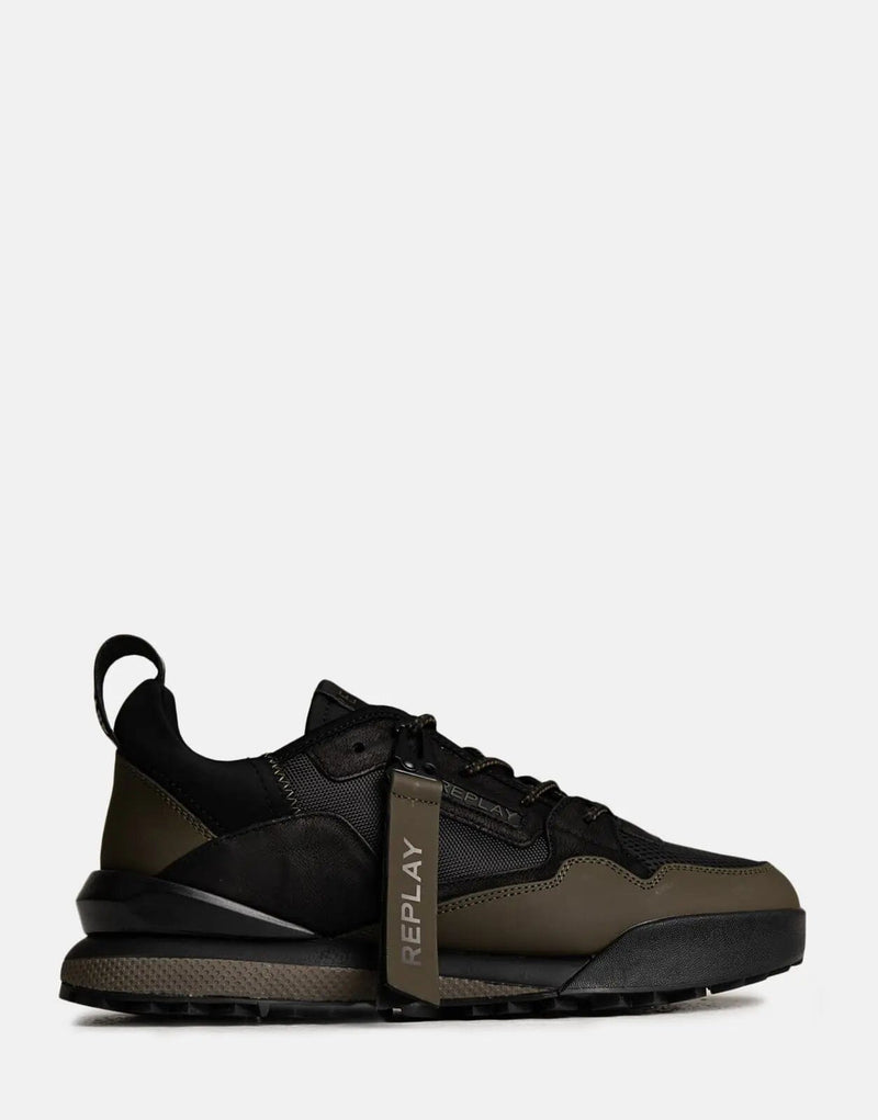 Replay Field 2 Rider Men's Black Military Green Durable Casual Sneakers