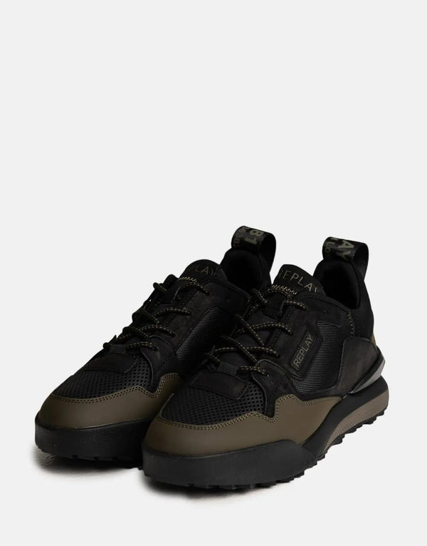 Replay Field 2 Rider Men's Black Military Green Durable Casual Sneakers