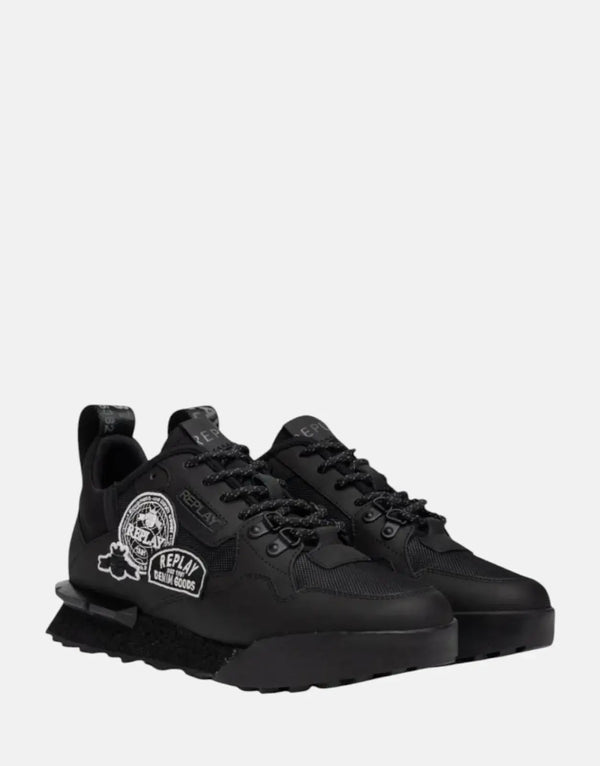 Replay Men's Field Badges Black Sneakers: Stylish, Durable, Comfortable Footwear for Everyday
