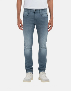 Replay Hyperflex Eco Plus Mens Sustainable Slim Grey Wash Stretch Denim Jeans