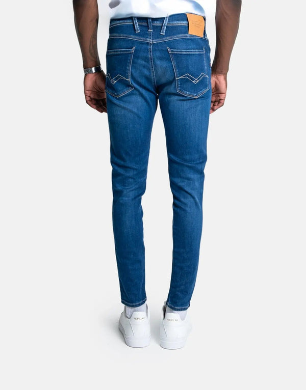 Flexible Durable Eco Men's Mid Blue Jeans - Ultimate Comfort Style