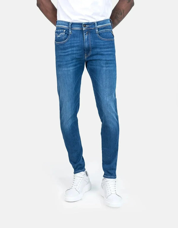 Replay Hyperflex Eco Plus Mid Blue Jeans: Sustainable Stretch Denim Comfort