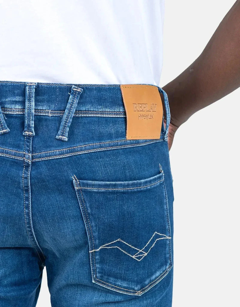 Replay Hyperflex Eco Plus Mid Blue Jeans: Sustainable Stretch Denim Comfort