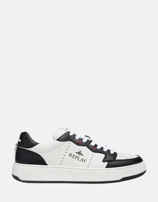 Replay Kai Action Black White Sneakers Men's Stylish Everyday Casual Footwear