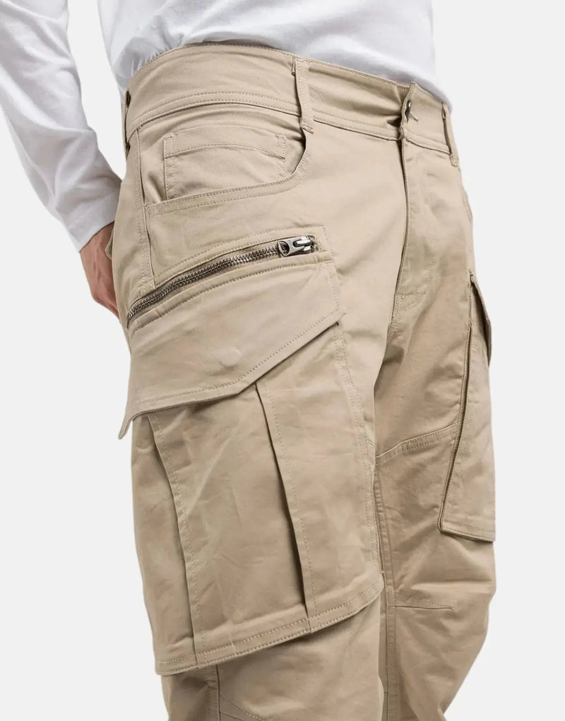 Replay Men's Khaki Stretch Cotton Twill Cargo Pants with Functional Pockets