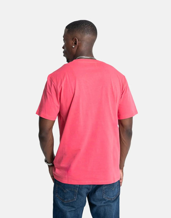 Replay Men's Large Font Tonal Pink Cotton Crew Neck T-Shirt