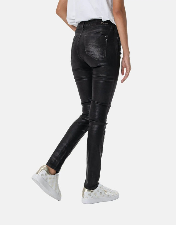 Replay Women's Luzien High Waist Black Skinny Jeans: Slim Fit, Premium Denim
