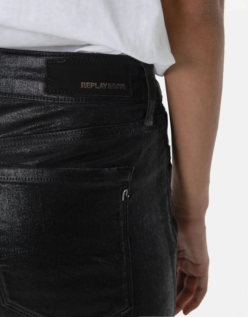 Replay Women's Luzien High Waist Black Skinny Jeans: Slim Fit, Premium Denim