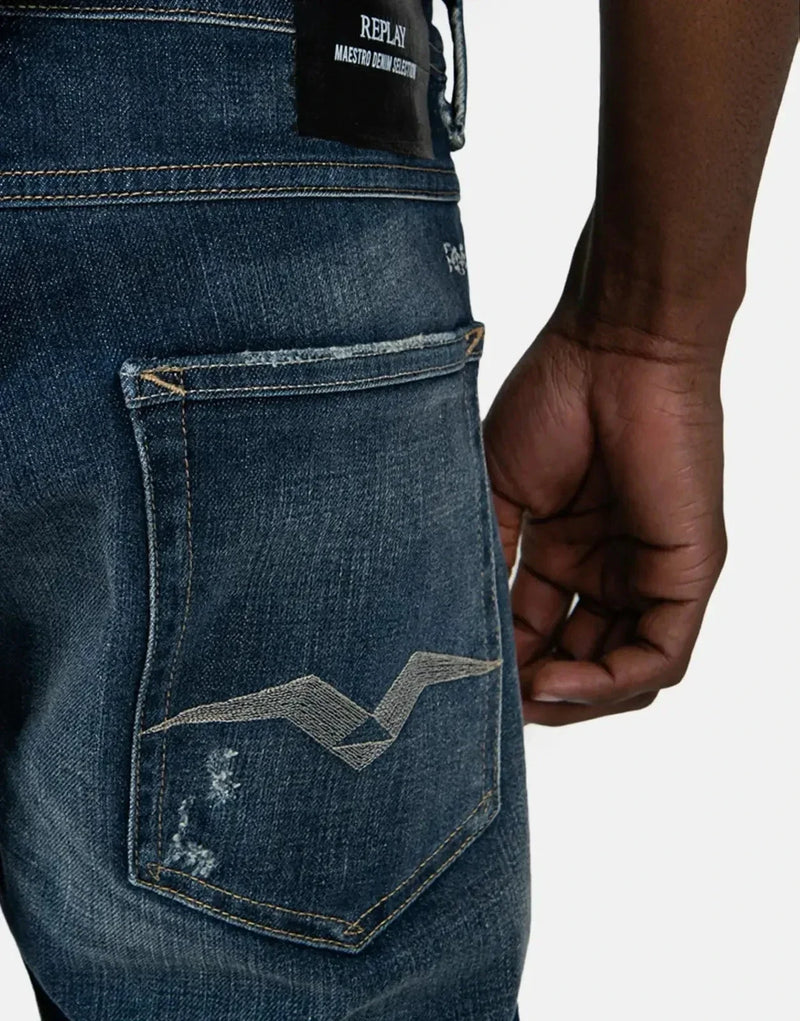 Replay Maestro Selection Men's Premium Blue Denim Jeans Slim Fit