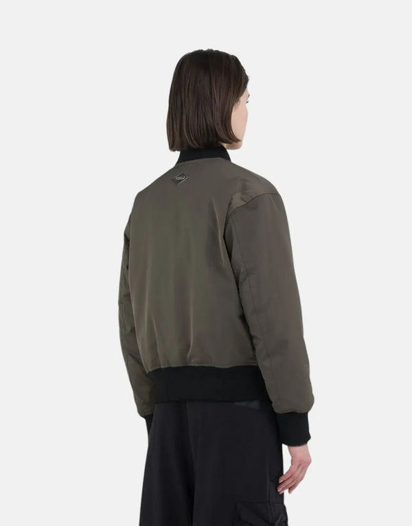 Replay Mud Green Bomber Jacket for Women - Stylish Poly Satin Outerwear