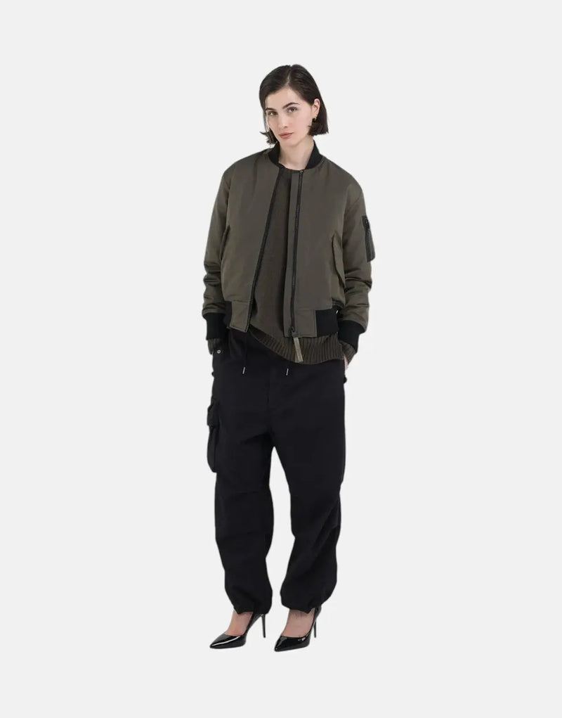 Replay Mud Green Bomber Jacket for Women - Stylish Poly Satin Outerwear