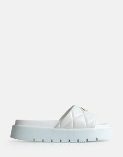 Stylish Replay Muddy Quilt White Slides - Women's Comfort Footwear