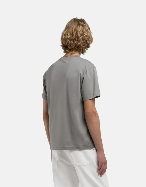 Replay Faded Grey Military Logo Cotton T-Shirt: Soft, Regular Fit, Iconic Style