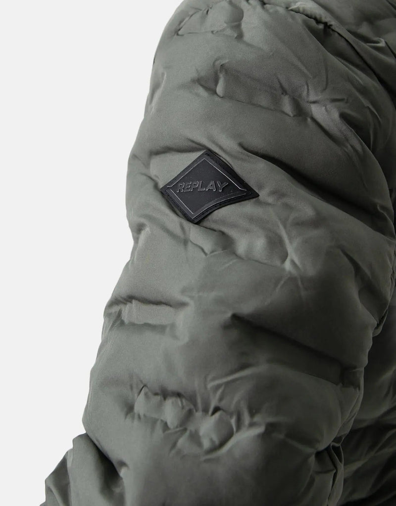 Replay Men's Pistachio Green Lightweight Puffer Jacket for Winter Style