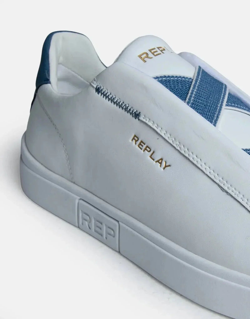 Replay Polys M Cross White Blue Sneakers: Stylish Men's Comfort Everyday Footwear
