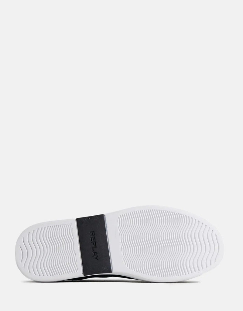Replay Polys Studio Black/White Leather Sneakers for Men - Stylish Comfort