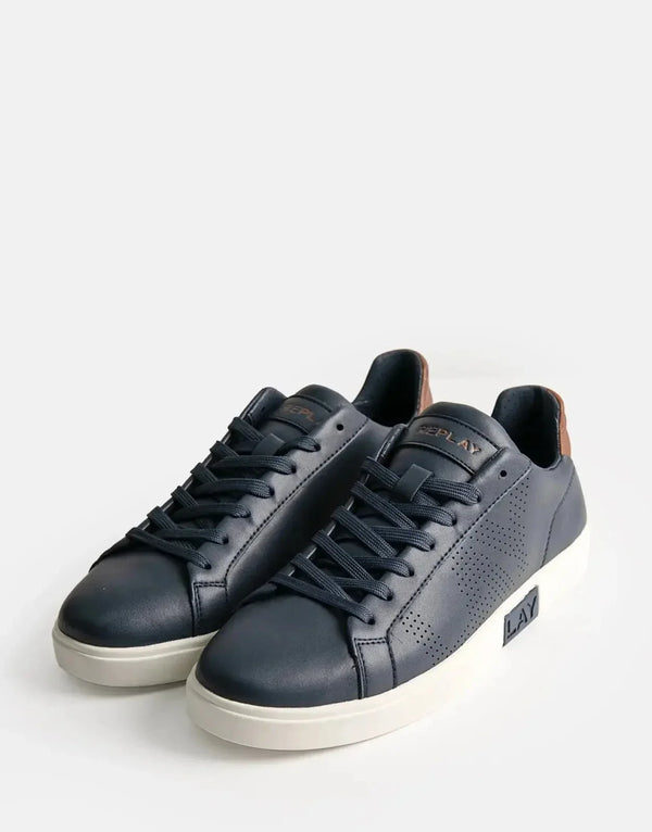Replay Polys Studio Men's Navy Brown Sneakers: Urban Style, All-Day Comfort