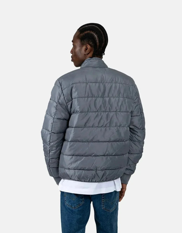 Replay Men's Stylish Insulated Puffer Jacket: Warm Grey Winter Outerwear