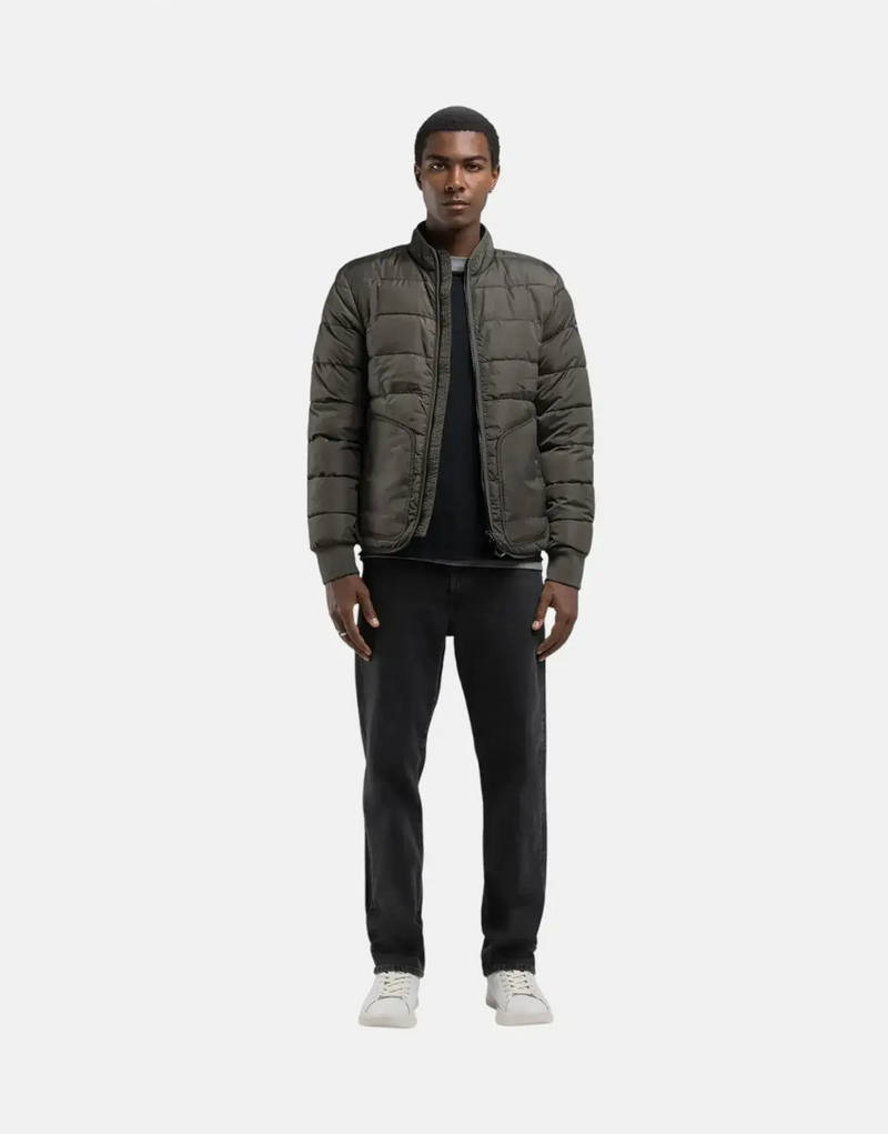 Men's Replay Military Green Lightweight Puffer Jacket: Durable, Warm, Stylish Comfort