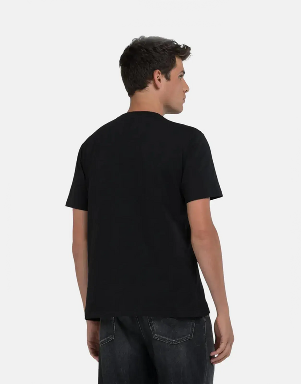 Replay Men's R Badge Black Cotton Jersey Crew Neck T-Shirt