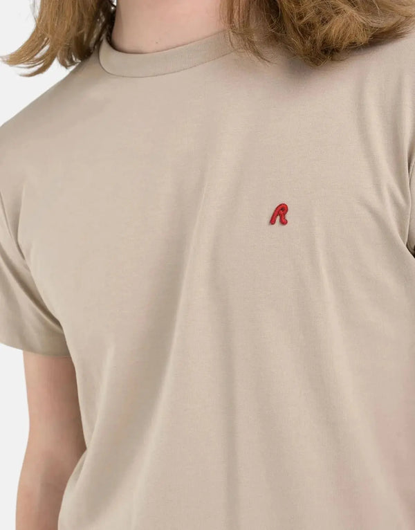 Replay Men's R Badge Stone T-Shirt: Pure Cotton, Crew Neck, Embroidered Logo