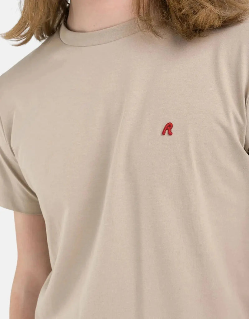 Replay Men's R Badge Stone T-Shirt: Pure Cotton, Crew Neck, Embroidered Logo