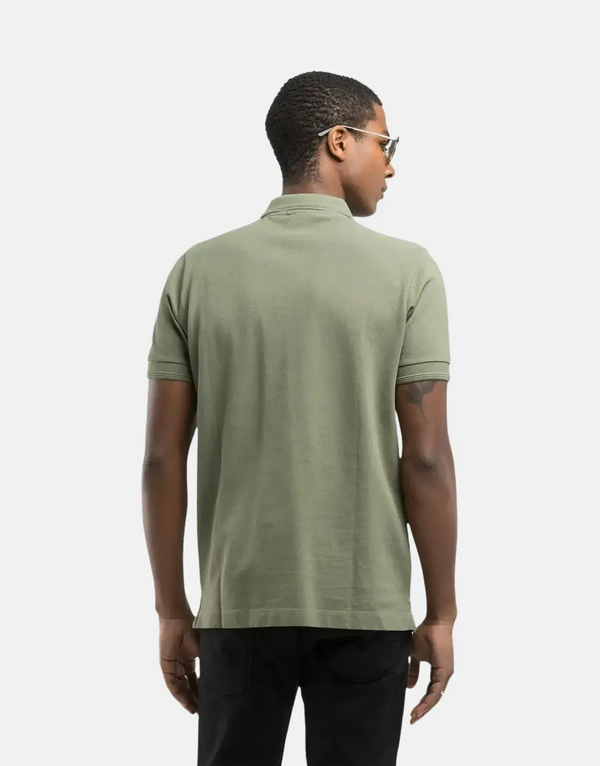 Replay Men's R-Logo Green Piqué Polo Shirt - Regular Fit, Cotton Comfort