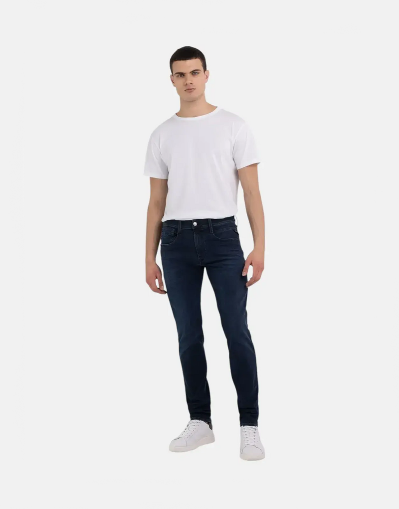 Replay Men's Recycled Hyperflex Blue Jeans Slim Tapered Fit Denim