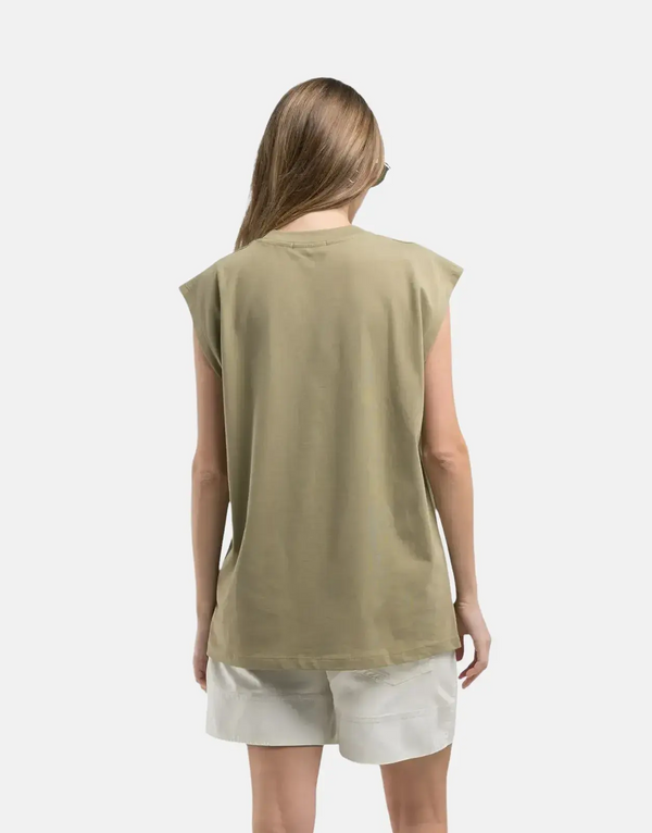 Replay Roadtrip Boy-Fit Cotton T-Shirt: Desert Print, Military Green Style