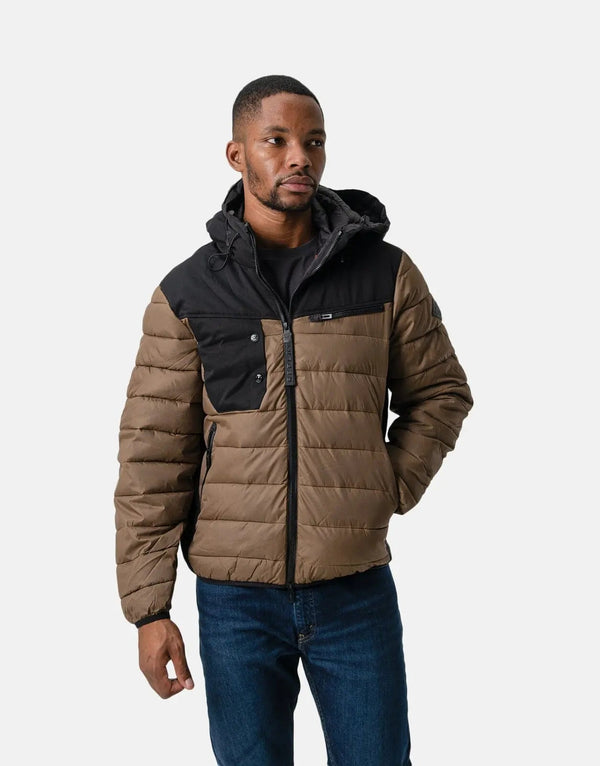 Replay Men's Two-Tone Mid-Weight Puffer Jacket, Stylish Warm Outerwear