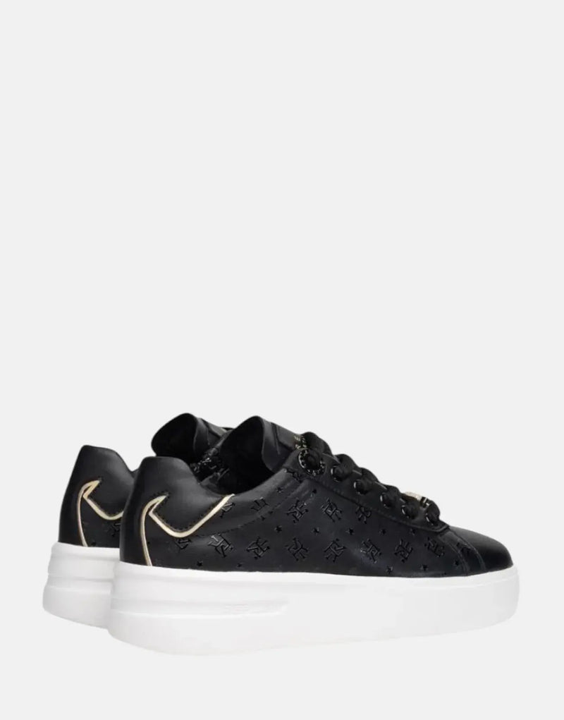 Replay University Joy 2 Black Leather Monogram Rhinestone Toggle Women's Sneakers