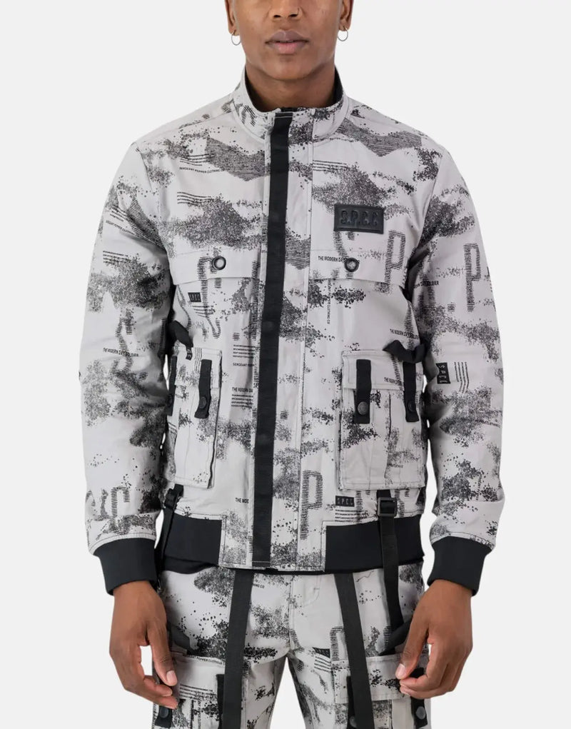 SPCC Ackroyd Men's Mid Grey Cotton Twill Jacket: Durable, Stylish Urban Outerwear