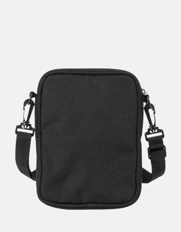SPCC Allora Black Technical Fabric Hip Bag with Monogram Print and Adjustable Strap for Urban Style
