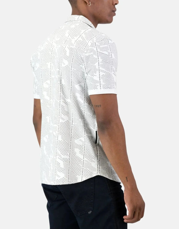 SPCC Argent White Knit Shirt - Premium Men's Slim Fit Cotton Blend