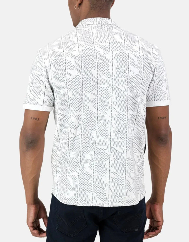 SPCC Argent White Knit Shirt - Premium Men's Slim Fit Cotton Blend